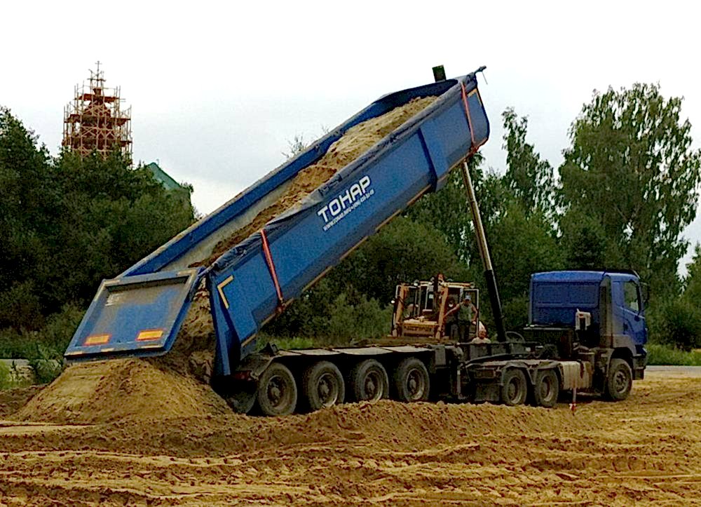 доставка песка самосвал ТОНАР